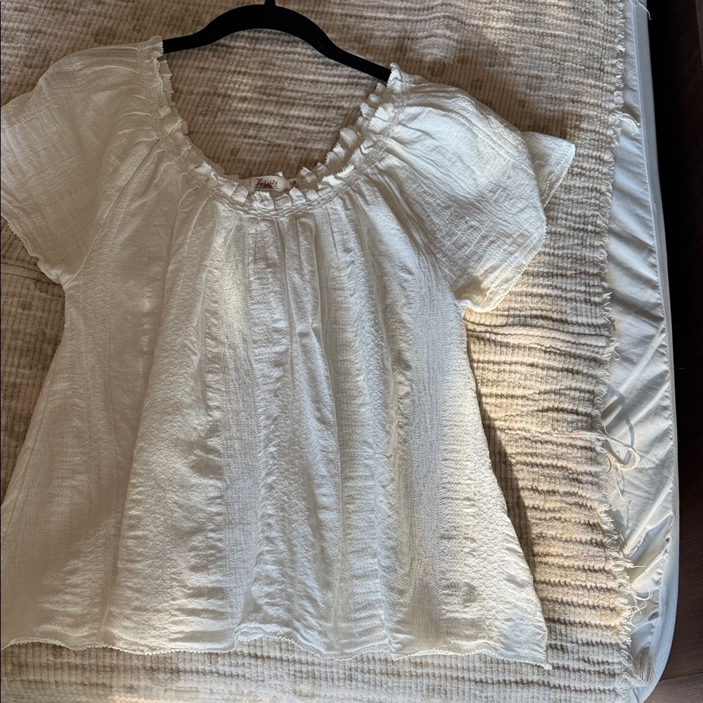 Faherty Cream Women's Blouse